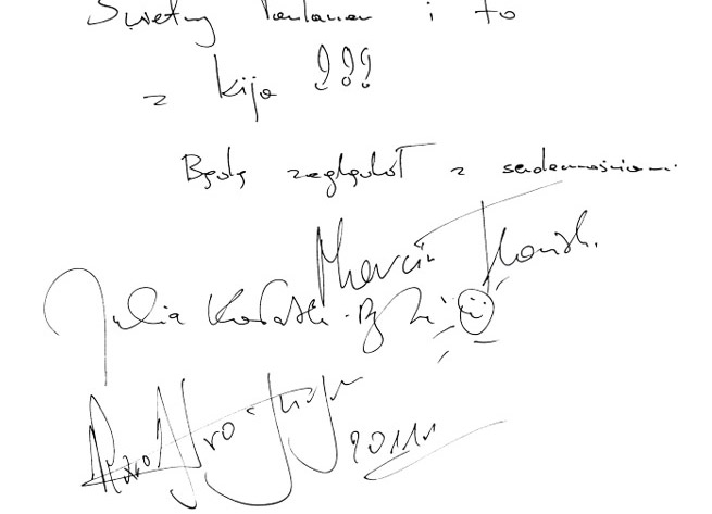 Autograf Trońskiego i Strasburgera dla Teatralnej