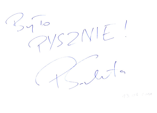 Autograf Przemysława Salety dla Teatralnej