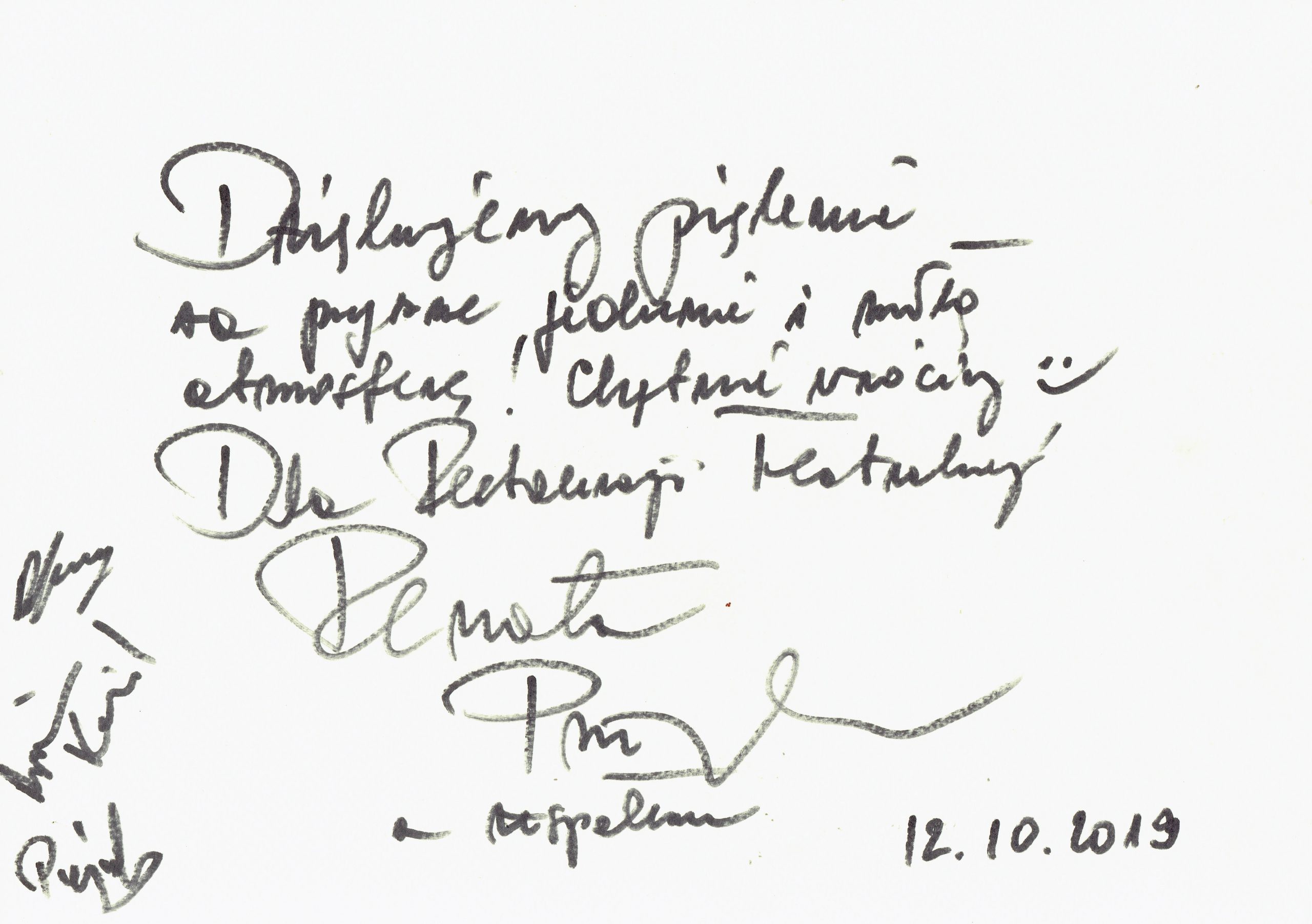 Autograf Renaty Przemyk dla Teatralnej