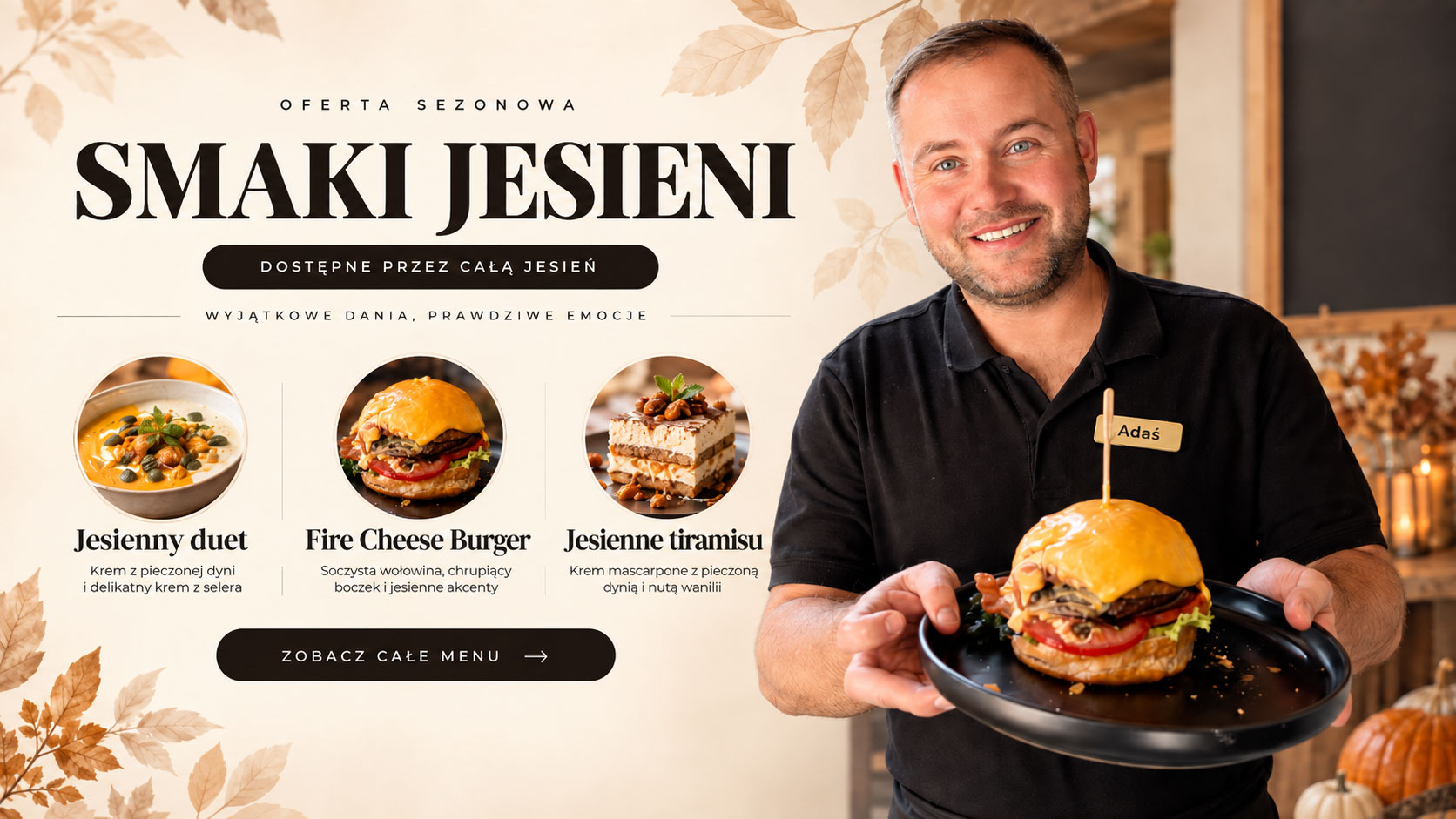Smaki Jesieni - jesienna wkładka menu w Restauracji Teatralnej